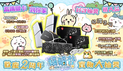 2 週年實物大抽獎活動海報